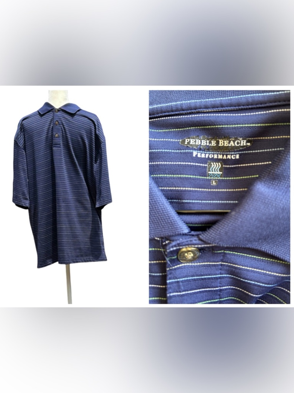 Pebble Beach Polo Golf Shirt #2 Striped